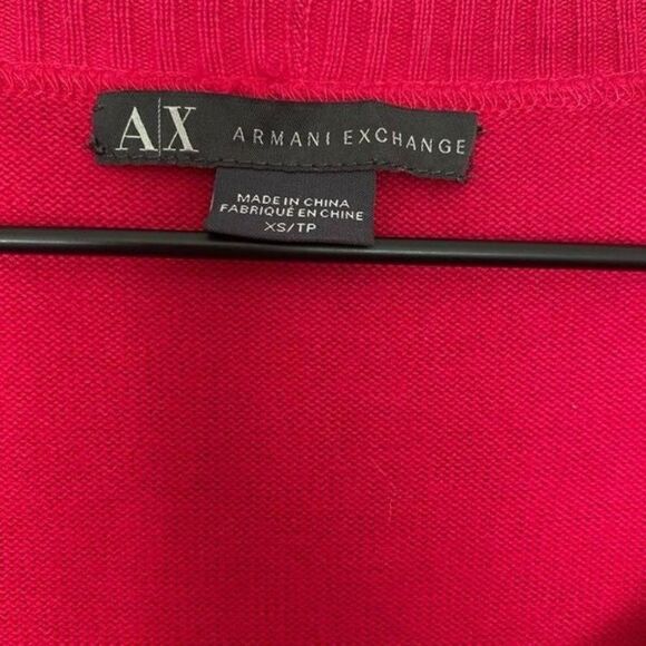 AX Armani Exchange XS Extra Small Pink Sweater Sequin Logo & 3/4 Sleevees - Picture 2 of 10